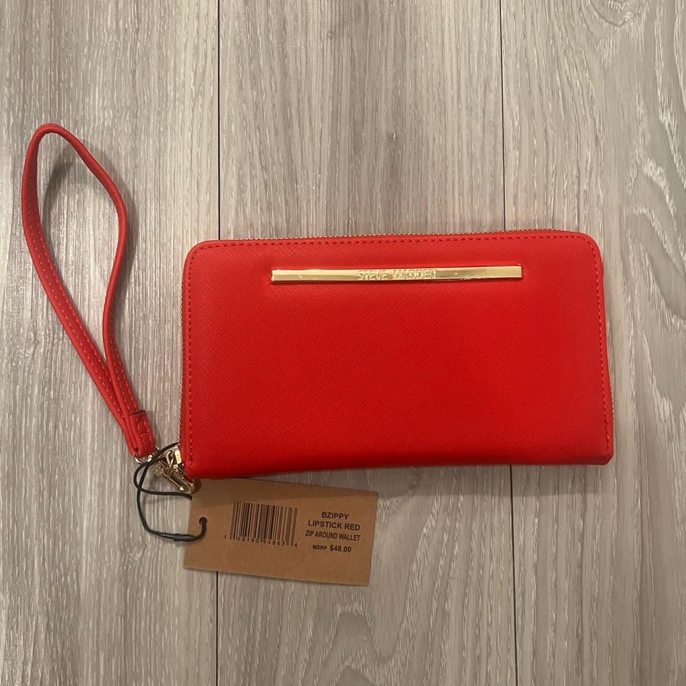 Steve Madden - Bzippy Lipstick Red Wristlet Wallet